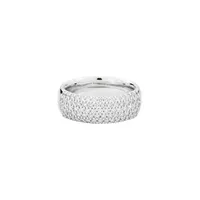 Bague Recarlo 5 rangs en or blanc et diamants demi pavée