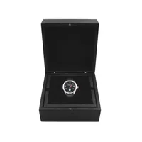 Montre GT TOUR, Bracelets veau noir perforé et NATO, Boucle déployante, Cadran noir mat