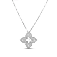 Pendentif Roberto Coin Venetian Princess Moyen modèle en Or Blanc avec Diamants
