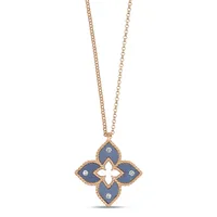 Pendentif Roberto Coin Venetian Princess en or rose, titane et diamants