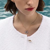 Pendentif Roberto Coin Venetian Princess en or rose, titane et diamants