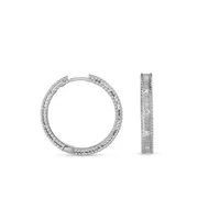Boucles d'oreilles Roberto Coin Princess, Or Blanc et Diamants