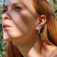 Boucles d'oreilles Roberto Coin Princess, Or Blanc et Diamants