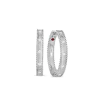 Boucles d'oreilles Roberto Coin Princess, Or Blanc et Diamants