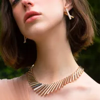 Collier Roberto Coin Domino Grand modèle en Or Rose avec Diamants Noirs