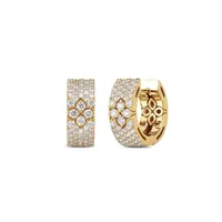 Boucles d'oreilles Roberto Coin Love In Verona en or jaune avec diamants pavés