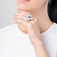 Bague Roberto Coin en or blanc, tanzanite et diamants