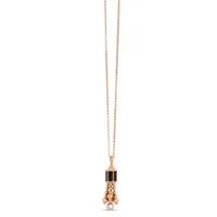 Collier Roberto Coin Art Deco en Or rose avec Jade noir et Diamants Blancs