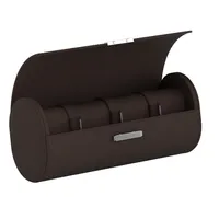 Etui pour montres POCHETTE 4 en cuir marron chocolat