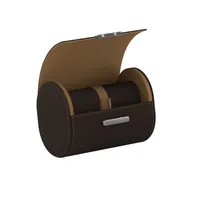Etui pour montres POCHETTE 2 en cuir marron chocolat et châtaigne