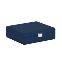 Boîte à bijoux TESORO GRANDE en cuir bleu de minuit