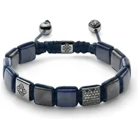 Bracelet Shamballa Jewels en or blanc, diamants noirs et saphirs
