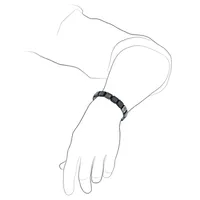 Bracelet Shamballa Jewels en or blanc, diamants noirs et saphirs
