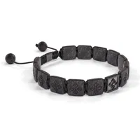 Bracelet LOCK 10mm cordon gris charbon XL