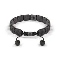 Bracelet LOCK 10mm cordon gris charbon XL