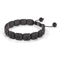 Bracelet LOCK 10mm cordon gris charbon XL