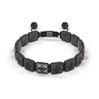 Bracelet LOCK 10mm cordon gris charbon XL