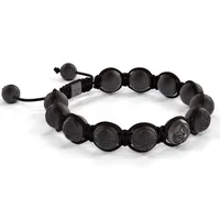 Bracelet Shamballa Jewels, or blanc, rhodié noir, céramique, diamants