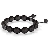 Bracelet Shamballa Jewels, or blanc, rhodié noir, céramique, diamants
