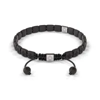 Bracelet LOCK 6mm cordon gris charbon XL