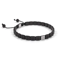 Bracelet LOCK 6mm cordon gris charbon XL