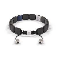 Bracelet LOCK 10mm cordon gris charbon XL