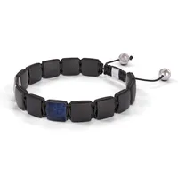 Bracelet LOCK 10mm cordon gris charbon XL