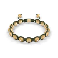 Bracelet BEADED BRAIDED 8mm cordon vert olive XL