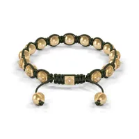 Bracelet BEADED BRAIDED 8mm cordon vert olive XL