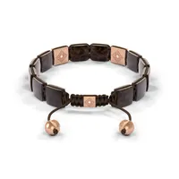 Bracelet LOCK 10mm cordon chocolat XL