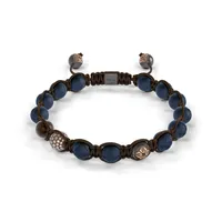 Bracelet BEADED BRAIDED 8mm cordon marron XL