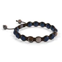 Bracelet BEADED BRAIDED 8mm cordon marron XL