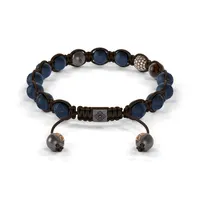 Bracelet BEADED BRAIDED 8mm cordon marron XL