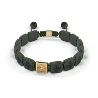 Bracelet LOCK 10mm cordon vert olive XL