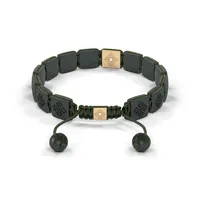 Bracelet LOCK 10mm cordon vert olive XL
