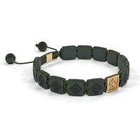Bracelet LOCK 10mm cordon vert olive XL