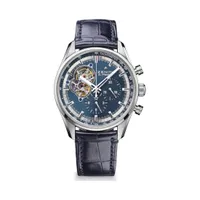 Montre CHRONOMASTER EL PRIMERO OPEN Charles Vermot Bracelet alligator bleu doublé de caoutchouc, Boucle déployante, Cadran bleu