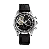 Montre EL PRIMERO CHRONOMASTER POWER RESERVE Bracelet alligator noir C496, Boucle déployante, Cadran noir, Certificat COSC 307091189