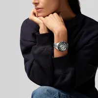 Montre CHRONOMASTER SPORT Skeleton lunette céramique noire, Bracelets acier et caoutchouc noir, Cadran verre saphir dégradé avec 3 compteurs de couleurs