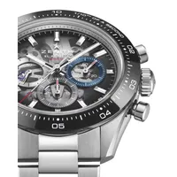 Montre CHRONOMASTER SPORT Skeleton lunette céramique noire, Bracelets acier et caoutchouc noir, Cadran verre saphir dégradé avec 3 compteurs de couleurs
