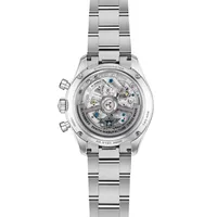 Montre CHRONOMASTER SPORT Skeleton lunette céramique noire, Bracelets acier et caoutchouc noir, Cadran verre saphir dégradé avec 3 compteurs de couleurs