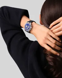 Montre CHRONOMASTER ORIGINAL LAPIS LAZULI Triple Calendar, Bracelets cuir bleu et acier, Boucle déployante, Cadran Lapis-Lazuli avec compteurs argentés