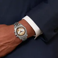 Montre CHRONOMASTER REVIVAL EL PRIMERO A385 Bracelet acier, Boucle ardillon, Cadran laqué blanc avec compteurs noirs