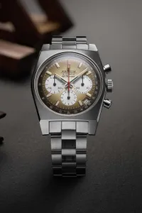Montre CHRONOMASTER REVIVAL EL PRIMERO A385 Bracelet acier, Boucle ardillon, Cadran laqué blanc avec compteurs noirs