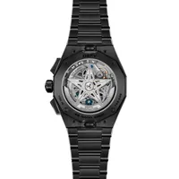 Montre DEFY SKYLINE CHRONO, Bracelets céramique noire et caoutchouc noir interchangeables, Boucle déployante, Cadran soleillé noir