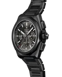 Montre DEFY SKYLINE CHRONO, Bracelets céramique noire et caoutchouc noir interchangeables, Boucle déployante, Cadran soleillé noir