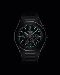 Montre DEFY SKYLINE CHRONO, Bracelets céramique noire et caoutchouc noir interchangeables, Boucle déployante, Cadran soleillé noir