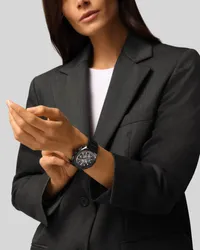 Montre DEFY SKYLINE CHRONO, Bracelets céramique noire et caoutchouc noir interchangeables, Boucle déployante, Cadran soleillé noir