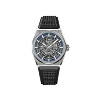 Montre DEFY CLASSIC Bracelet caoutchouc noir, Boucle déployante titane, Cadran squelette