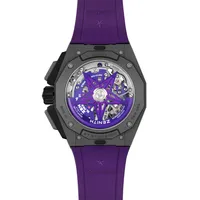 Montre DEFY EXTREME, Bracelets interchangeables caoutchouc violet avec boucle déployante, titane microbillé et velcro, Cadran verre saphir teinté avec trois compteurs violets